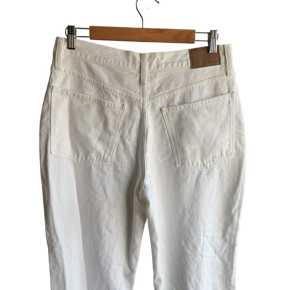 Madewell - NWT Petite Baggy Straight Jeans Women's White Distressed Jeans Sz 28P - Picture 6 of 10